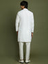Vastramay Boys White Mirror Work Georgette Kurta And Pyjama Set