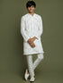 Vastramay Boys White Mirror Work Georgette Kurta And Pyjama Set