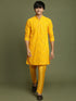 Vastramay Boys Yellow Mirror Work Georgette Kurta And Pyjama Set