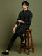 Vastramay Boys Black Mirror Work Viscose Kurta And Pyjama Set