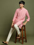 Vastramay Boy's Purple Striped With Sequin Worked Kurta Pyjama Set