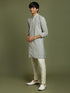 Vastramay Boy's Grey Georgette Chikankari Kurta Pyjama Set