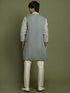 Vastramay Boy's Grey Georgette Chikankari Kurta Pyjama Set