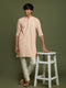 Vastramay Boy's Pink Georgette Chikankari Kurta Pyjama Set