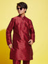 Vastramay Boy's Maroon Silk Blend Kurta