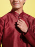 Vastramay Boy's Maroon Silk Blend Kurta