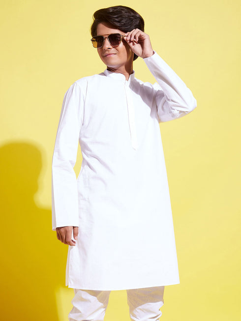 Vastramay Boy's White Cotton Kurta