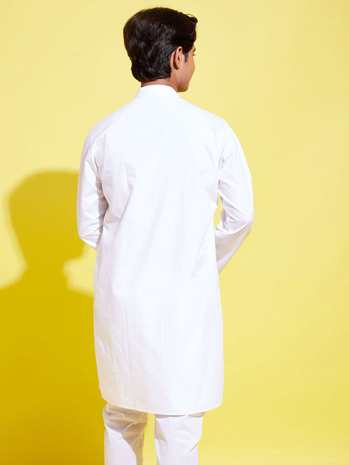 Vastramay Boy's White Cotton Kurta