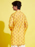 Vastramay Boy's Orange Multi Color Printed Cotton Blend Kurta