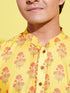 Vastramay Boy's Orange Multi Color Printed Cotton Blend Kurta