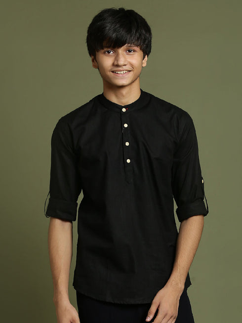 Vastramay Boys Black Short Kurta