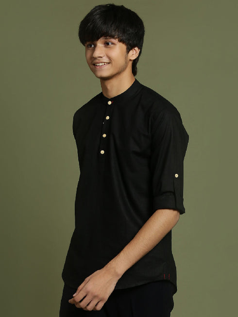 Vastramay Boys Black Short Kurta