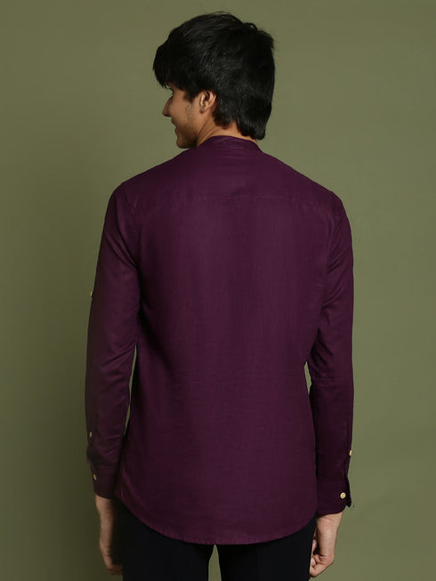 Vastramay Boys Purple Short Kurta
