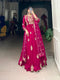 Ethenika Vachitra Silk Sequence Thread Embroidery Gown Set