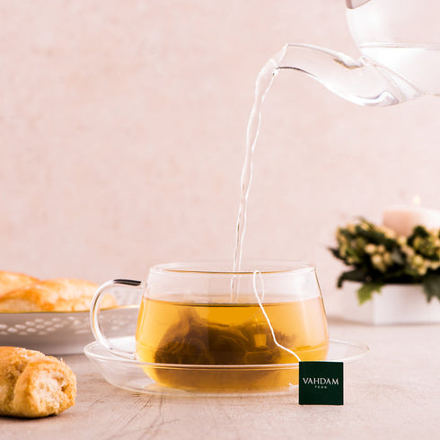 Vahdam Tea Glitter Borosilicate Glass Cup & Sauce