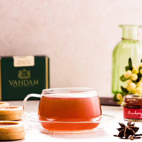 Vahdam Tea Glitter Borosilicate Glass Cup & Sauce