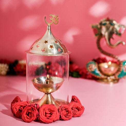 Samskara Home Vandhana Diya With Glass Cover