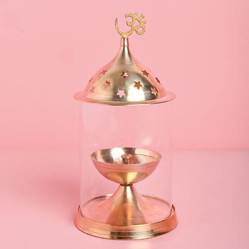 Samskara Home Vandhana Diya With Glass Cover