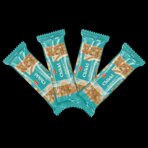 Chitale Bandhu Mithaiwale Dryfruits and Vanilla Flavoured Chikki Pack of 4