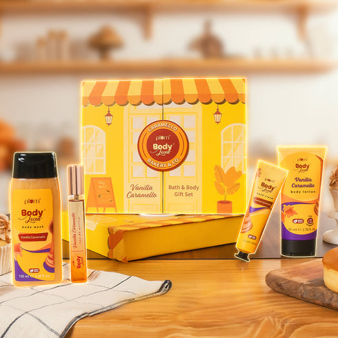 Plum Vanilla Caramello Bath Set
