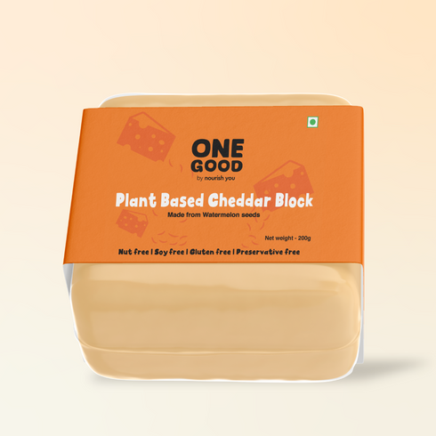 Nourish You Plant based cheddar cheese block | 200 gm