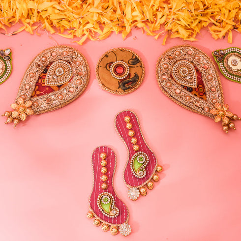 Samskara Home Vibrant Pink Lakshmi Feet