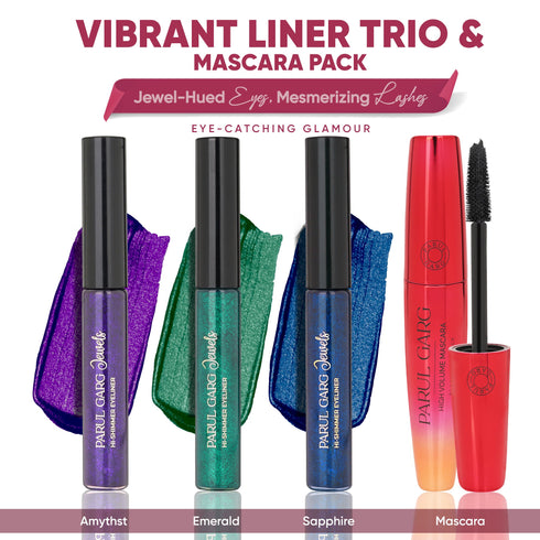 Parul Garg Beauty Vibrant Liner Trio & Mascara Pack