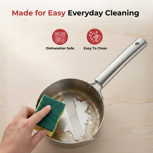 Vinod Doniv Titanium Triply Stainless Steel Milk Pan 14 cms Capacity 1.00 Liter