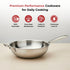 Vinod Doniv Titanium Triply Stainless Steel Wok with Side Handle 28 cms Capacity 4.00 Liter