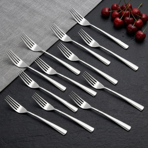 Vinod Aero Stainless Steel Dinner Fork Set of 12 Piece Heavy Gauge Steel Mirror Finish Rust Free Tough Strong and Durable