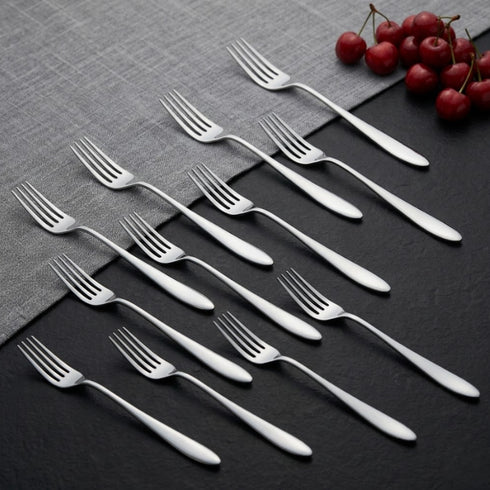 Vinod Florence Stainless Steel Dinner Fork Set of 12 Piece Heavy Gauge Steel Mirror Finish Rust Free Tough Strong and Durable