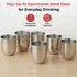 Vinod Stainless Steel Premium Hammered Glass Set of 6 300 ml with High Grade Stainless Steel Long Lasting and Durable Rust Free