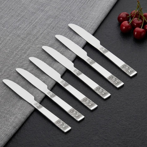 Vinod Moscow Stainless Steel Dinner Knife Set of 6 Piece Heavy Gauge Steel Gloss Finish Rust Free Tough Strong and Durable Dishwasher safe