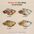 Vinod Stainless Steel 3 Compartment Plate with Round Edges Pav Bhaji Plates Idli Sambhar Breakfast Plate Lunch Dinner Plate Pack of 2