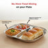 Vinod Stainless Steel 3 Compartment Plate with Round Edges Pav Bhaji Plates Idli Sambhar Breakfast Plate Lunch Dinner Plate Pack of 2