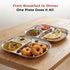 Vinod Stainless Steel 3 Compartment Plate with Round Edges Pav Bhaji Plates Idli Sambhar Breakfast Plate Lunch Dinner Plate Pack of 2
