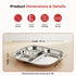 Vinod Stainless Steel 3 Compartment Plate with Round Edges Pav Bhaji Plates Idli Sambhar Breakfast Plate Lunch Dinner Plate Pack of 2