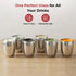 Vinod Stainless Steel Mango Glass Set of 6 300 ml with Highest Grade Steel Mirror Finish Rust Free Strong and Tough Dishwasher Safe