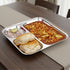 Vinod Stainless Steel 3 Compartment Plate with Square Edges Pav Bhaji Plate Serving Plate Lunch Dinner Plate High Quality Steel Pack of 2