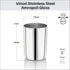 Vinod Stainless Steel Amrapali Glass Set of 6 with High Grade Stainless Steel Mirror Finish Tough and Strong Dishwasher Safe 7.5 Inch