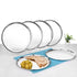Vinod Stainless Steel Bangla Bogi Plate Lunch Plate Dinner Plate Set of 4 29 cm High Grade Stainless Steel Mirror Finish Rust Free