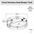 Vinod Stainless Steel Bhojan Thali Plate 4 Compartment Lunch and Dinner Plate High Grade Steel Mirror Finish Rust Free Set of 2 Piece No 13