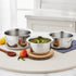 Vinod Stainless Steel Claro Hammered Tope Patila Set of 3 Capacity 1.8 Liter 3 Liter and 4.6 Liter