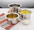 Vinod Stainless Steel Induction Friendly Flat Bottom Cooking Tope With 1.5mm Thickness 18 Gauge Durable Steel 3 Pcs Capacity 1400ml 1800ml and 2300ml No 11 to 13