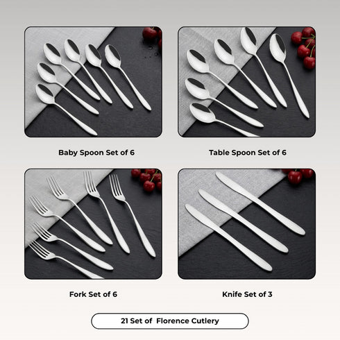 Vinod Stainless Steel Florence Cutlery 21 piece set
