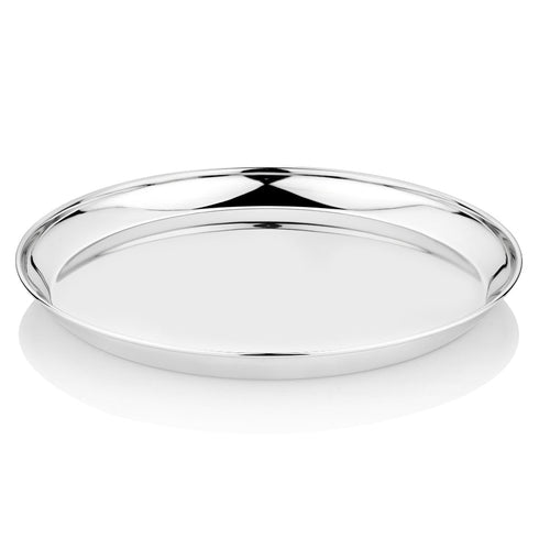 Vinod Stainless Steel Kanchan Bogi Plate Set of 6 28 cm Lunch and Dinner Plate High Grade Stainless Steel Rust Free Mirror Finish