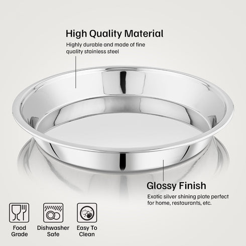 Vinod Stainless Steel Parat with Highest Grade Steel Tough and Strong Build Easy to Clean and Rust Free No 18