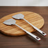 Vinod Stainless Queens Steel Roti Turner Heavy Gauge Flat Plain Cooking Spoon Steel Spatula I Set of 2 I no 1
