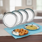 Vinod Stainless Steel Rajbhog Dish Set of 6 18 cm Salad Plate Snack Plate Highest Quality Stainless Steel Mirror Finish Rust Free