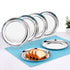 Vinod Stainless Steel Rajbhog Dish Set of 6 18 cm Salad Plate Snack Plate Highest Quality Stainless Steel Mirror Finish Rust Free
